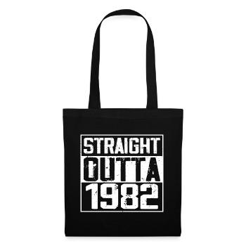 Straight Outta 1982 Cadeau Anniversaire 1982 Retro - Sac en tissu - noir - Devant