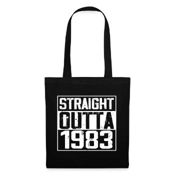 Straight Outta 1983 Retro 1983 Jubiläumsgeschenk - Stoffbeutel - Schwarz - Vorne