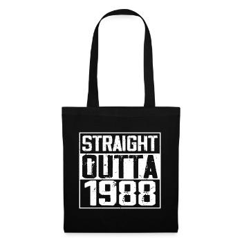 Straight Outta 1988 Retro 1988 Jubiläumsgeschenk - Stoffbeutel - Schwarz - Vorne