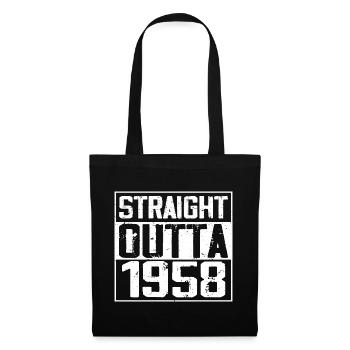 Straight Outta 1958 Retro 1958 Anniversary Gift - Tote Bag - black - Front