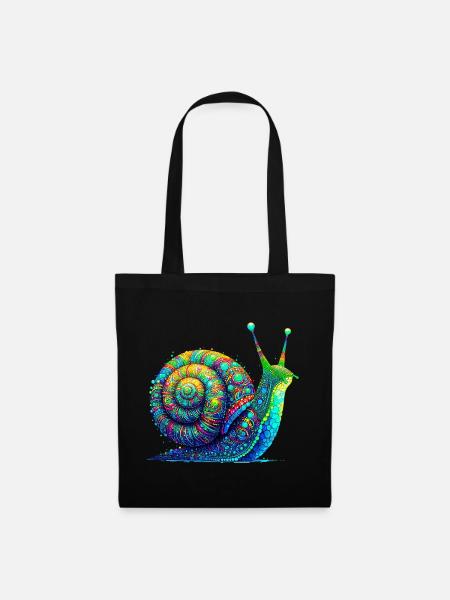 Schnecke - Stoffbeutel - Schwarz
