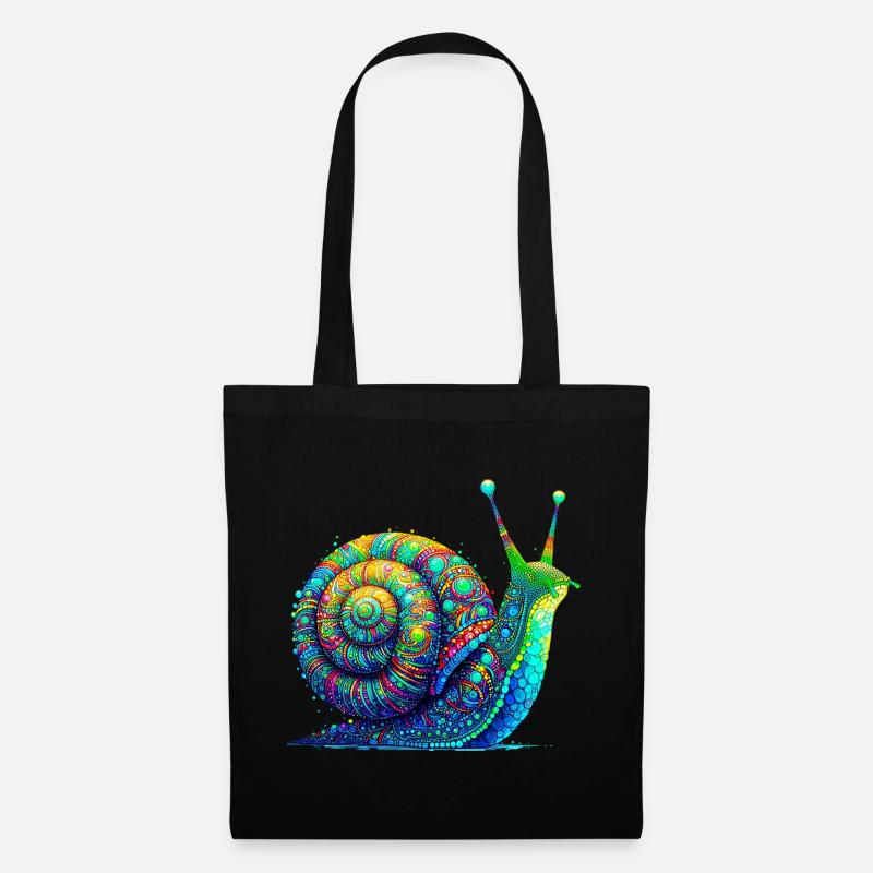 Schnecke - Stoffbeutel - Schwarz