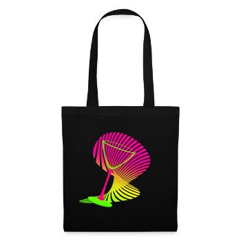 Verre à cocktail forme néon - Sac en tissu - noir - Devant
