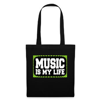 Music Is My Life Musik Ist Mein Leben Liebe Spruch - Tote Bag - black - Front