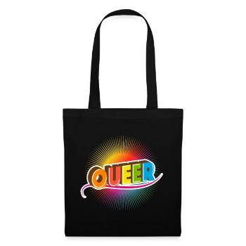 Bright Queer Typography Mois de la fierté LGBTQ - Sac en tissu - noir - Devant