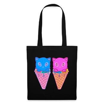 Cornet de crème glacée Cats Crème glacée Crème glacée Enfants - Sac en tissu - noir - Devant