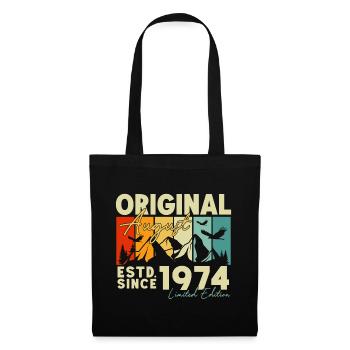 Août 1974 Vintage Vintage Rétro Anniversaire - Sac en tissu - noir - Devant