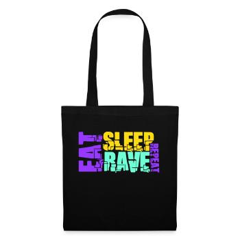 Eat Sleep Rave Repeat Logo Party Music Repeat - Tote Bag - black - Front