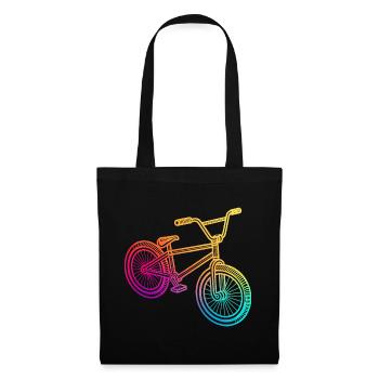 Regenbogen Geometrisches Fahrrad Illustration - Stoffbeutel - Schwarz - Vorne