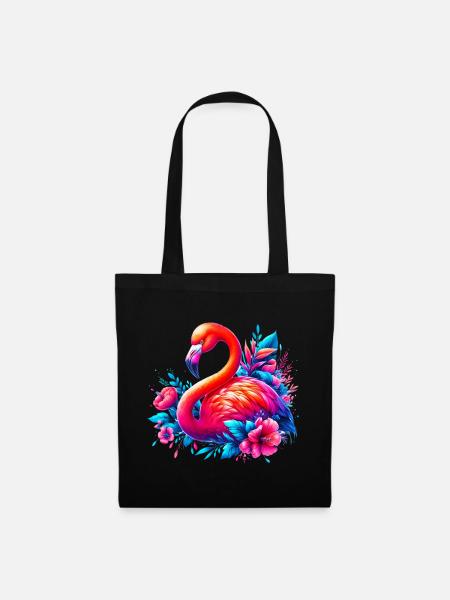 Flamingo - Stoffbeutel - Schwarz