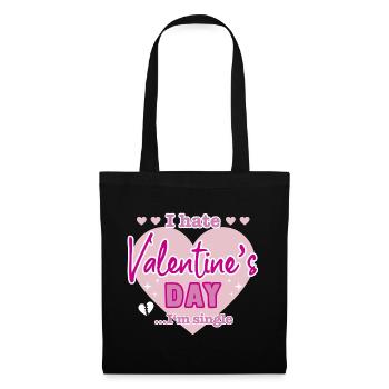 I hate valentine`s day - Stoffbeutel - Schwarz - Vorne