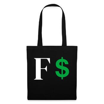 Buchstabe f Dollar - Stoffbeutel - Schwarz - Vorne