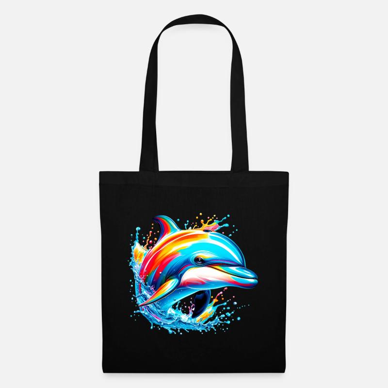 Delfin - Stoffbeutel - Schwarz
