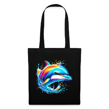 Delfin - Stoffbeutel - Schwarz - Vorne