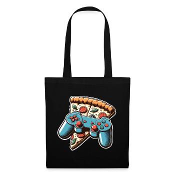 Pizza Gaming Gamer - Stoffbeutel - Schwarz - Vorne