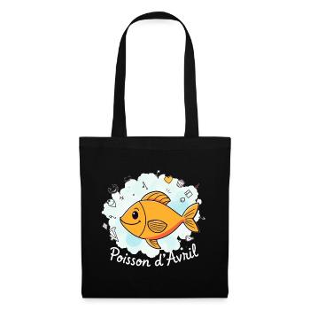 Poisson d'Avril - Orange Cartoon Fish, April 1st - Tote Bag - black - Front