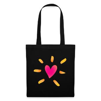 Cœur Course Mariage Amour Bande dessinée Se marier Couple - Sac en tissu - noir - Devant