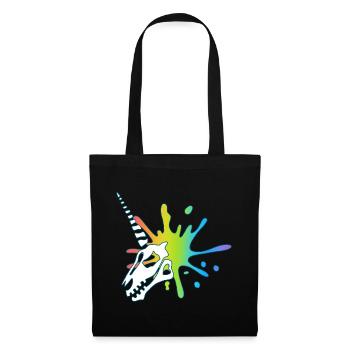 Unicorn skull and multicolored explosion - Tote Bag - black - Front
