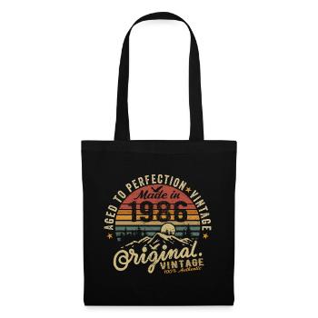 1986 Jahrgang Geburtstag Geburtsjahr 1986 Geschenk - Stoffbeutel - Schwarz - Vorne