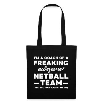 T-shirt cadeau drôle d’entraîneur de netball - Sac en tissu - noir - Devant