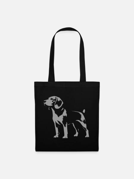 Beagle Lustiges Design für Hundefreunde - Stoffbeutel - Schwarz