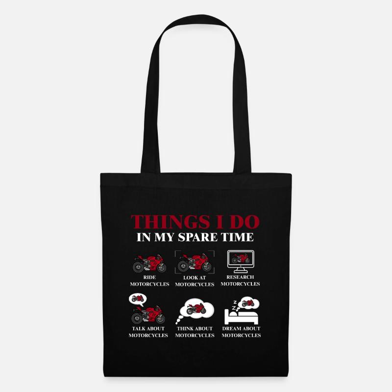 Choses que je fais pendant mon temps libre - Sac en tissu - noir