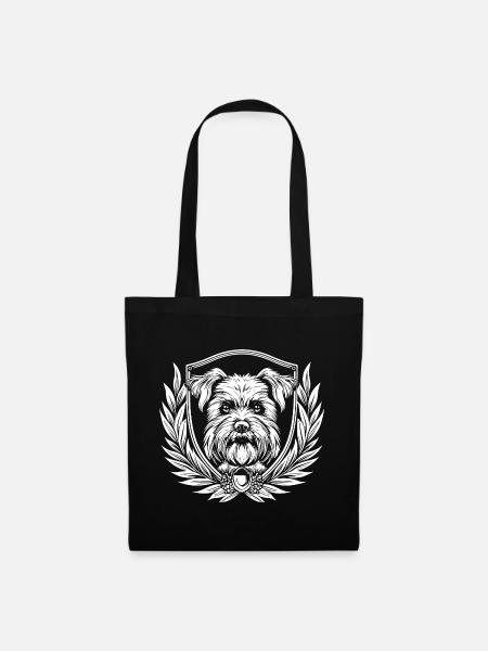 Wappenhund mit Lorbeer - Stoffbeutel - Schwarz