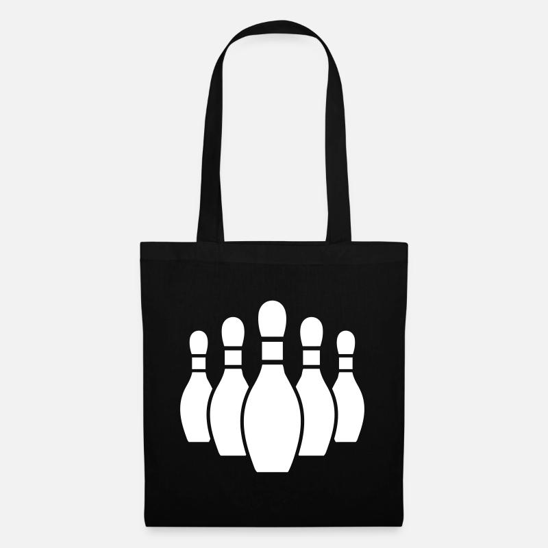 Bowling Pins Silhouette - Stoffbeutel - Schwarz