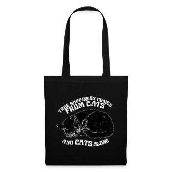 TRUE HAPPINESS COMES FROM CATS - Tote Bag - black - Front