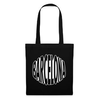 Lettrage ovale de Barcelone - Sac en tissu - noir - Devant