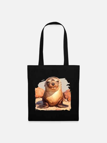 Seelöwen Seelöwe - Stoffbeutel - Schwarz