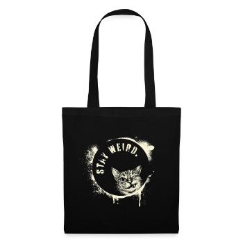 Stay Weird – Graffiti Cat Vintage Effect - Tote Bag - black - Front
