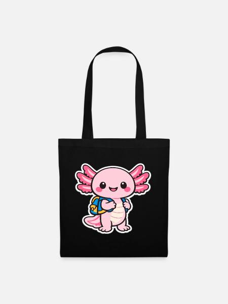 Kuscheliger axolotl - Stoffbeutel - Schwarz