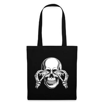 Crâne aux yeux de poisson - Sac en tissu - noir - Devant