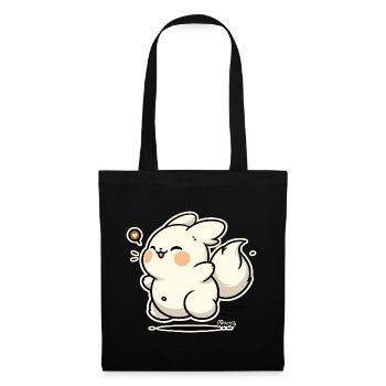 Autocollant Kawaii Happy Bunny - Sac en tissu - noir - Devant