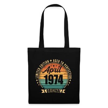Cadeau d’anniversaire rétro vintage de Avril 1974 - Sac en tissu - noir - Devant