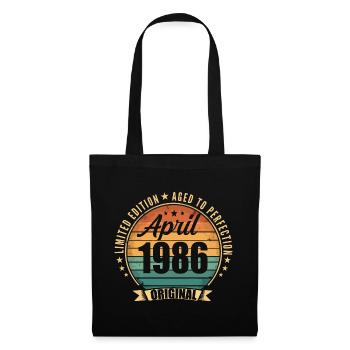 Cadeau d’anniversaire rétro vintage de Avril 1986 - Sac en tissu - noir - Devant