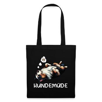 Hundemüde Australian Shepherd Aussie Aussiehalter - Stoffbeutel - Schwarz - Vorne