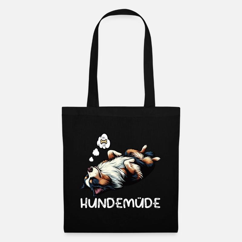 Hundemüde Australian Shepherd Aussie Aussiehalter - Stoffbeutel - Schwarz