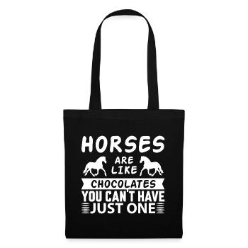 Les chevaux comme les chocolats ne peuvent pas en avoir un - Sac en tissu - noir - Devant
