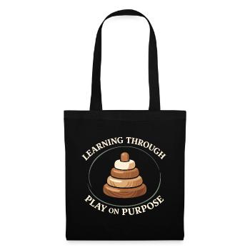 Mère Montessori, parentalité douce, pleine conscience - Sac en tissu - noir - Devant