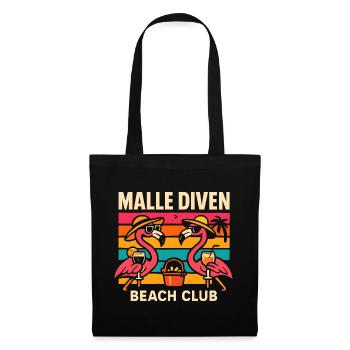 Malle Diven Beach Club Flamingo Mallorca Party  - Stoffbeutel - Schwarz - Vorne