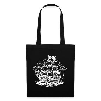 Bateau pirate - Sac en tissu - noir - Devant