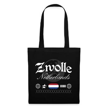 Zwolle Niederlande Streetwear Reise Souvenir - Stoffbeutel - Schwarz - Vorne