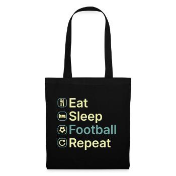 Mange Dors Soccer Répète Drôle de cadeau pour fan de football - Sac en tissu - noir - Devant