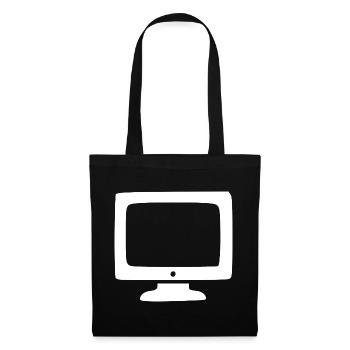Rétro Computer White Vintage années 80 et 90 - Sac en tissu - noir - Devant