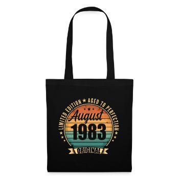 Vintage August 1983 Geburtstag Limited Edition - Stoffbeutel - Schwarz - Vorne