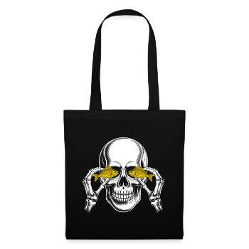 Skull with yellow fish eyes - Tote Bag - black - Front
