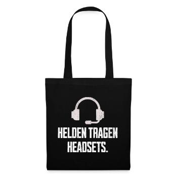 Helden Tragen Headsets Motiv - Stoffbeutel - Schwarz - Vorne