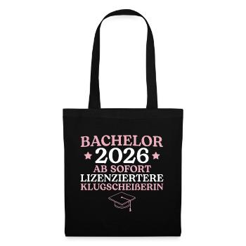 Bachelorprüfung 2026 Studentin Studium Abschluss - Stoffbeutel - Schwarz - Vorne